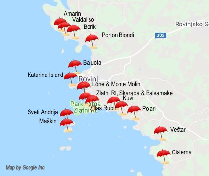Beaches in Rovinj